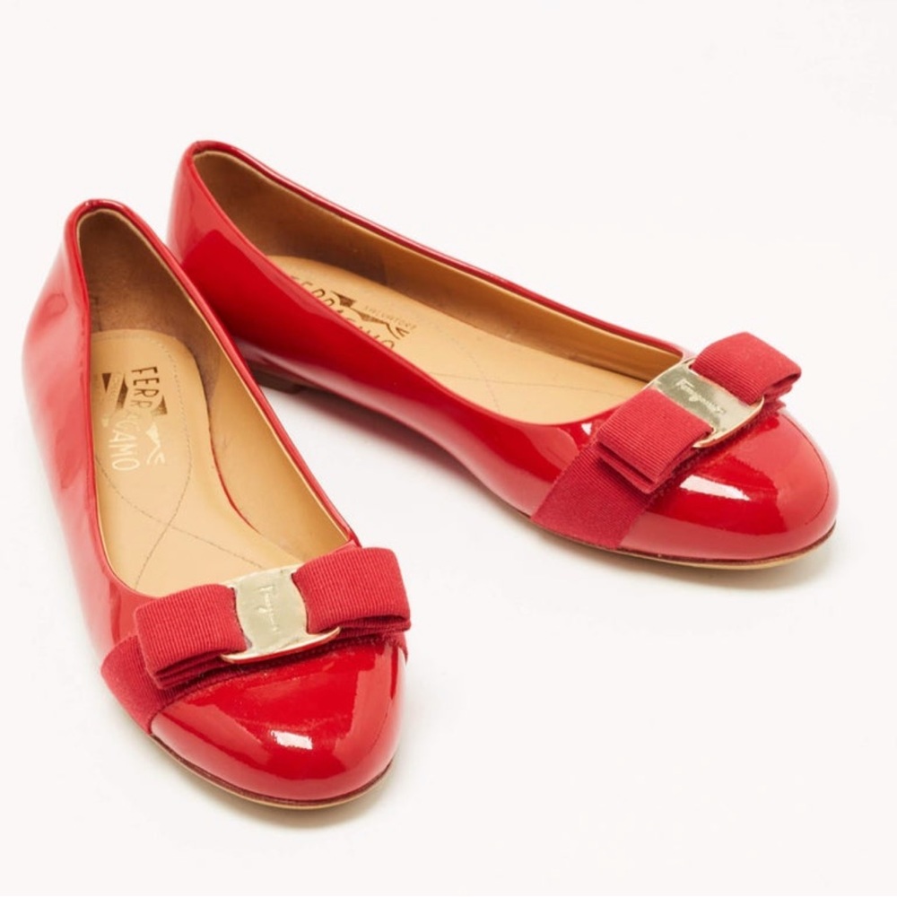 Salvatore ferragamo leather red 8/10 condition